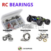 Representative image of an RCScrewZ rubber-sealed bearing kit for Traxxas Sledge VXL-6S 1/8 4WD Monster Truck (95076-4); exact bearing sizes and quantities vary by RC model.