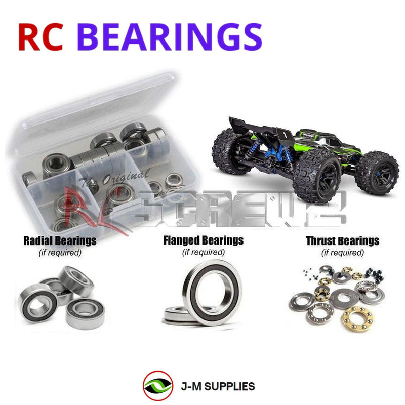 Representative image of an RCScrewZ rubber-sealed bearing kit for Traxxas Sledge VXL-6S 1/8 4WD Monster Truck (95076-4); exact bearing sizes and quantities vary by RC model.