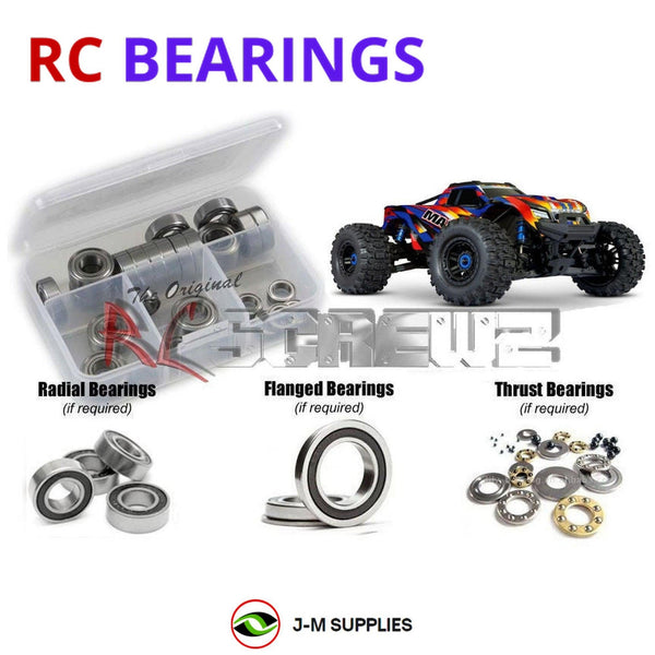 Representative image of an RCScrewZ rubber-sealed bearing kit for Traxxas Maxx WideMaxx 1/10 4WD Monster Truck (89086-4); exact bearing sizes and quantities vary by RC model.