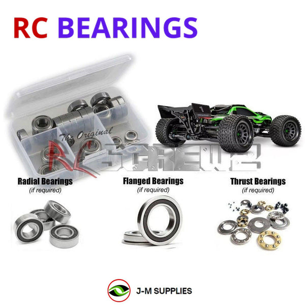 Representative image of an RCScrewZ rubber-sealed bearing kit for Traxxas XRT 8S 1/6 4WD Race MT (78086-4); exact bearing sizes and quantities vary by RC model.