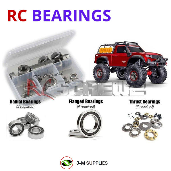 Representative image of an RCScrewZ rubber-sealed bearing kit for Traxxas TRX-4 Sport High Trail 1/10 4WD Crawler (82044-4); exact bearing sizes and quantities vary by RC model.