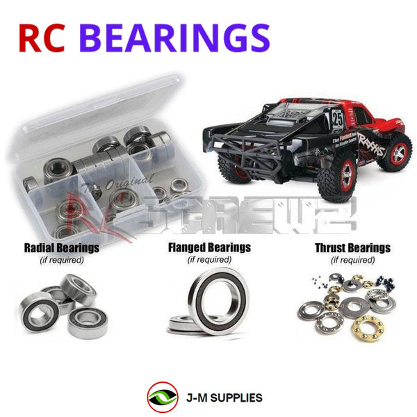 Representative image of an RCScrewZ rubber-sealed bearing kit for Traxxas Slash VXL 272R 1/10 2WD SCT (58076-74); exact bearing sizes and quantities vary by RC model.