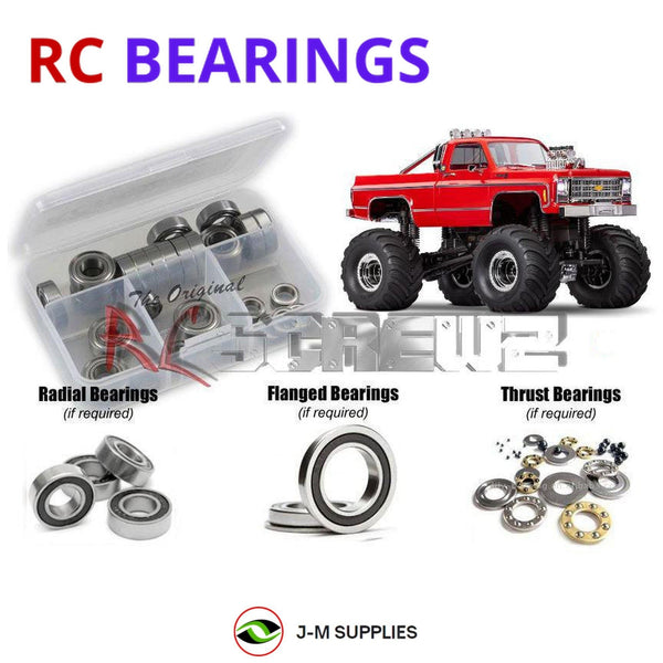 Representative image of an RCScrewZ rubber-sealed bearing kit for Traxxas TRX-4MT Chevrolet K10 1/18 4WD MT (98064-1); exact bearing sizes and quantities vary by RC model.