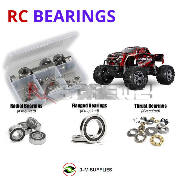 Representative image of an RCScrewZ rubber-sealed bearing kit for Traxxas Stampede BL-2S HD 1/10 2WD Monster Truck (36354-4); exact bearing sizes and quantities vary by RC model.