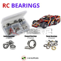 Representative image of an RCScrewZ rubber-sealed bearing kit for Traxxas Slash Modified BL-2S 1/10 Dirt Oval (104354-74); exact bearing sizes and quantities vary by RC model.