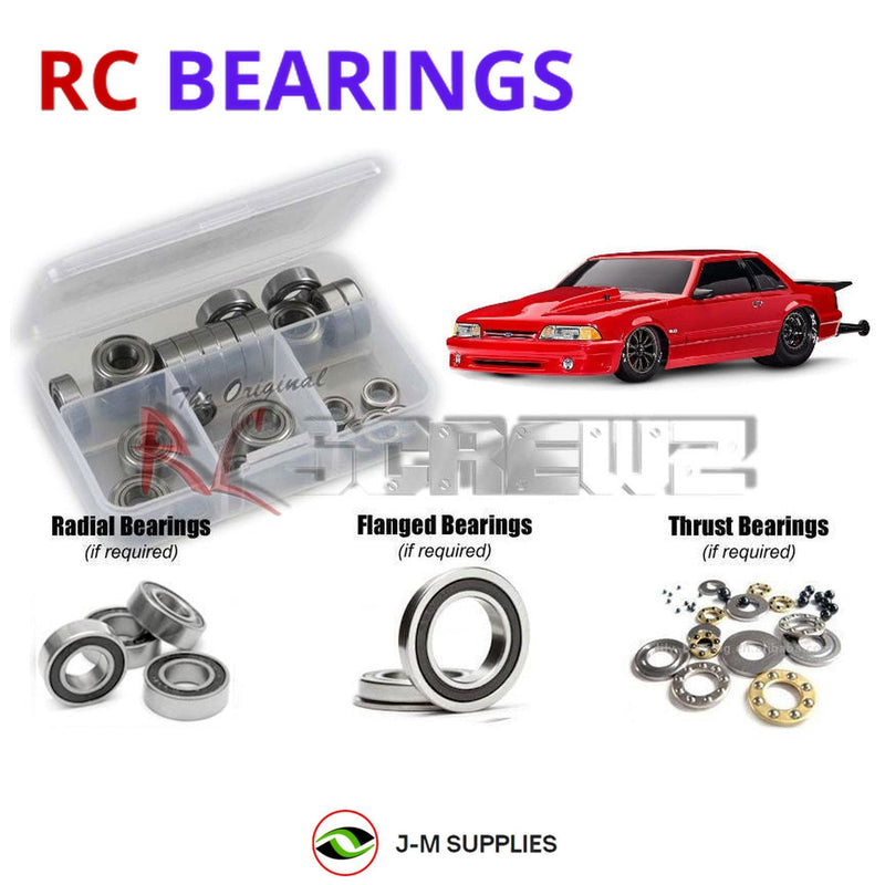 Representative image of an RCScrewZ rubber-sealed bearing kit for Traxxas Drag Slash VXL-3S 1/10 No-Prep Drag (94346-74, 94376-74); exact bearing sizes and quantities vary by RC model.