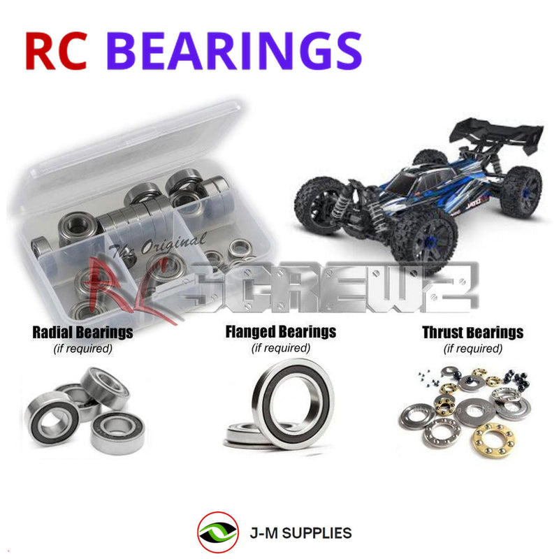 Representative image of an RCScrewZ rubber-sealed bearing kit for Traxxas Jato 4X4 BL-2S 1/8 4WD Racing Buggy (90154-4); exact bearing sizes and quantities vary by RC model.