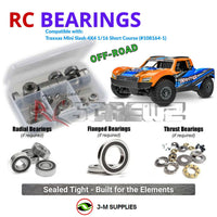 Representative image of an RCScrewZ rubber-sealed bearing kit for Traxxas Mini Slash 4X4 BL-2S 1/16 SCT (108164-1); exact bearing sizes and quantities vary by RC model.