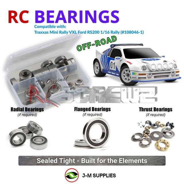 RCScrewZ Rubber Shielded Bearing Kit tra155r for Traxxas Mini Rally VXL Ford RS200 1/16 Electric AWD Rally Car (108046-1) | SET