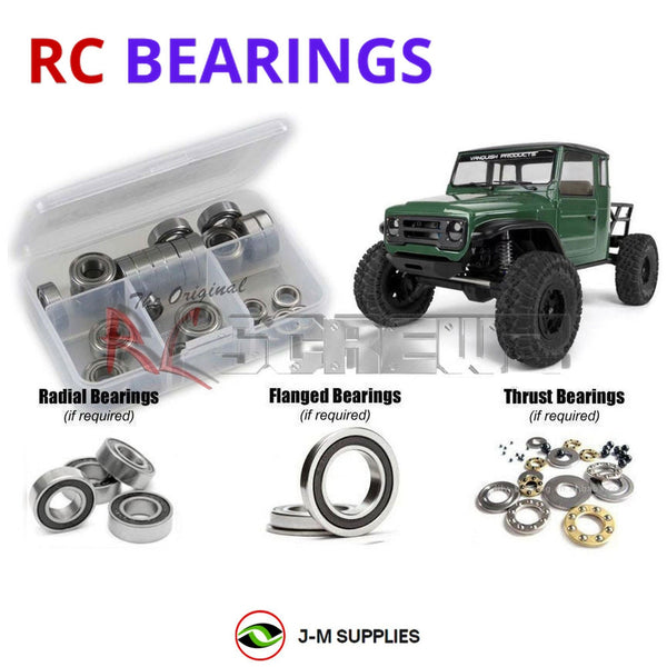 Representative image of an RCScrewZ rubber-sealed bearing kit for Vanquish VS4-10 Chassis 1/10 Crawler (VPS09011, VPS09012); exact bearing sizes and quantities vary by RC model.