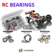Representative image of an RCScrewZ rubber-sealed bearing kit for XRAY XB808 1/8th #350003; exact bearing sizes and quantities vary by RC model.