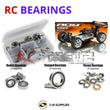 Representative image of an RCScrewZ rubber-sealed bearing kit for Team XRAY XB808 2009 Spec (#350004) 1/8 Nitro Buggy; exact bearing sizes and quantities vary by RC model.