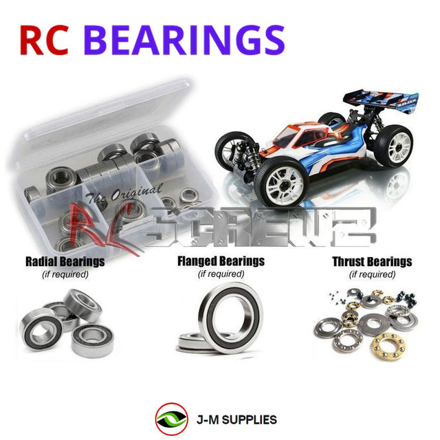 RCScrewZ Rubber Shielded Bearing Kit xra048r for Team XRAY XB8E 1/8 Electric 4WD Competition Off-Road Buggy (#350152) | SET