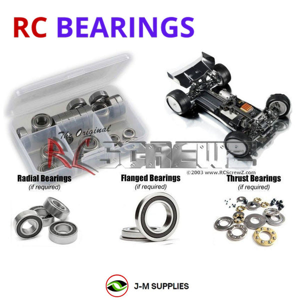 Representative image of an RCScrewZ rubber-sealed bearing kit for XRAY XB4 2017 1/10 4WD Buggy (#360004); exact bearing sizes and quantities vary by RC model.