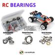 Representative image of an RCScrewZ rubber-sealed bearing kit for XRAY XT8e '22 Truggy 1/8 350301; exact bearing sizes and quantities vary by RC model.