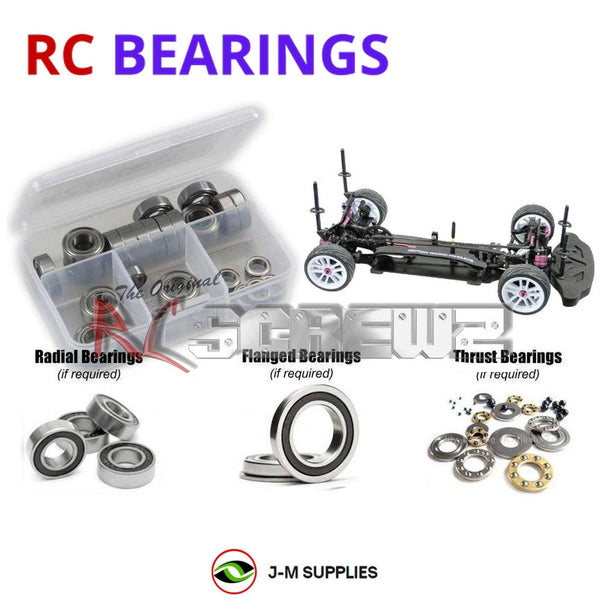 J-M SUPPLIES - RCScrewZ Rubber Shielded Bearings 3rac007r for 3 Racing Sakura Xi/Sport 1/10 Kit RC Car | SET - 