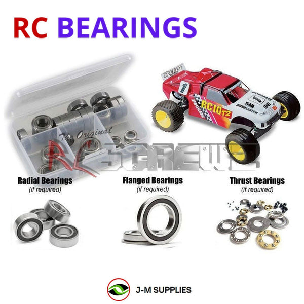 J-M SUPPLIES - RCScrewZ Rubber Shielded Bearings asc109r for Associated RC10T2 1/10 RC Truck Released in 1995 | SET - 