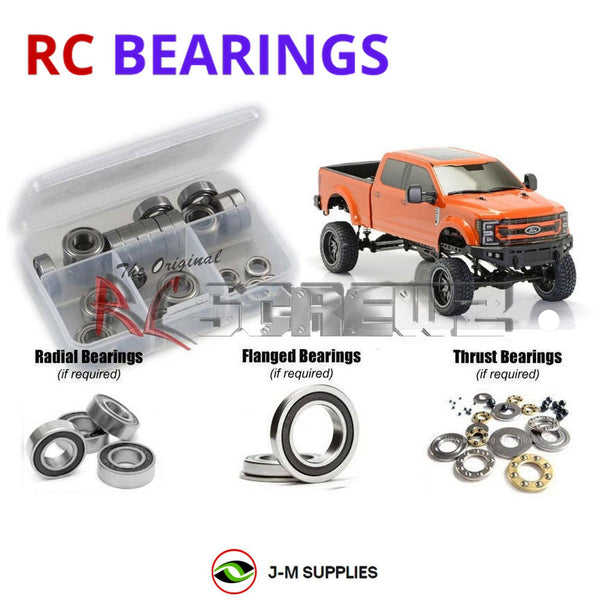 Representative image of an RCScrewZ rubber-sealed bearing kit for CEN Racing F-250 SD DL Series 1/10 (8992/8993) Lift Truck; exact bearing sizes and quantities vary by RC model.