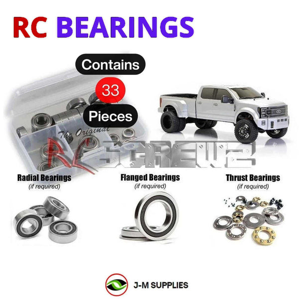 Representative image of an RCScrewZ rubber-sealed bearing kit for CEN Racing Ford F-450 SD DL Series 1/10 Truck (#8980/#8984); exact bearing sizes and quantities vary by RC model.