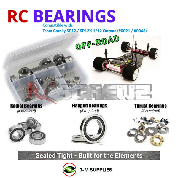 J-M SUPPLIES RC Parts Store - RCScrewZ Rubber Shielded Bearings cor001r for Team Corally SP12/SP12X 1/12 Onroad #0091/#0068 | RCX