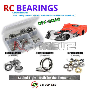 J-M SUPPLIES RC Parts Store - RCScrewZ Rubber Shielded Bearings cor020r for Team Corally SSX-125 1/12 Onroad Pan (#00105A/C) | RCX