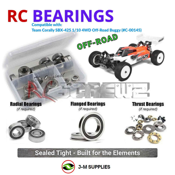 J-M SUPPLIES RC Parts Store - RCScrewZ Rubber Shielded Bearings cor023r for Team Corally SBX-425 1/10 4WD Buggy (#00145) | RCX