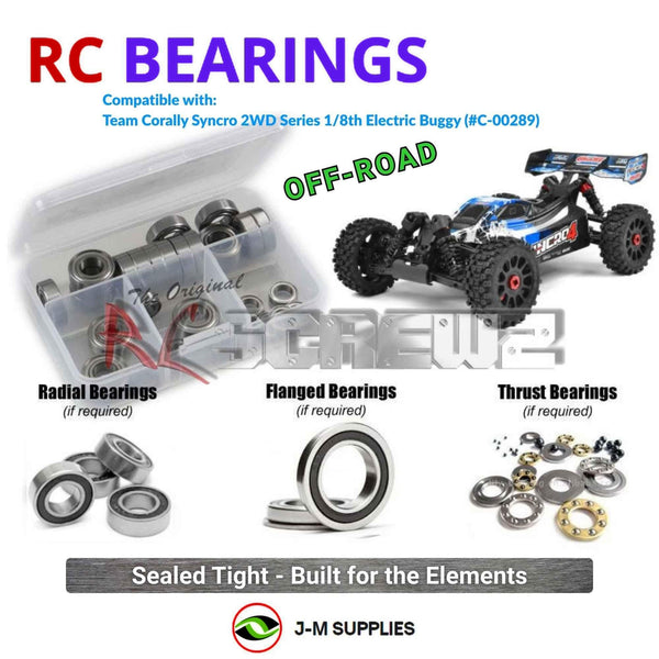 J-M SUPPLIES RC Parts Store - RCScrewZ Rubber Shielded Bearings cor025r for Team Corally Syncro 2WD Series 1/8th (#C-00289) | RCX