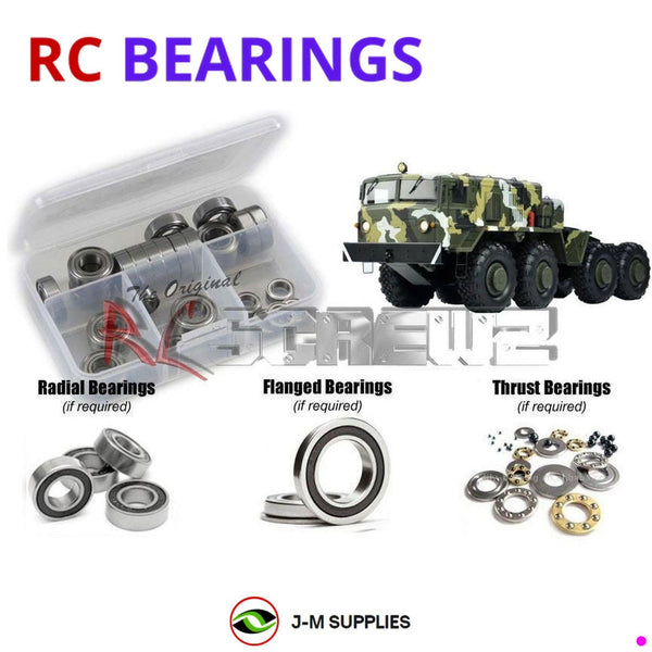 J-M SUPPLIES - RCScrewZ Rubber Shielded Bearings czr014r for Cross RC BC-8 Mammoth 1/12 Military Truck CZRBC8 | SET - 