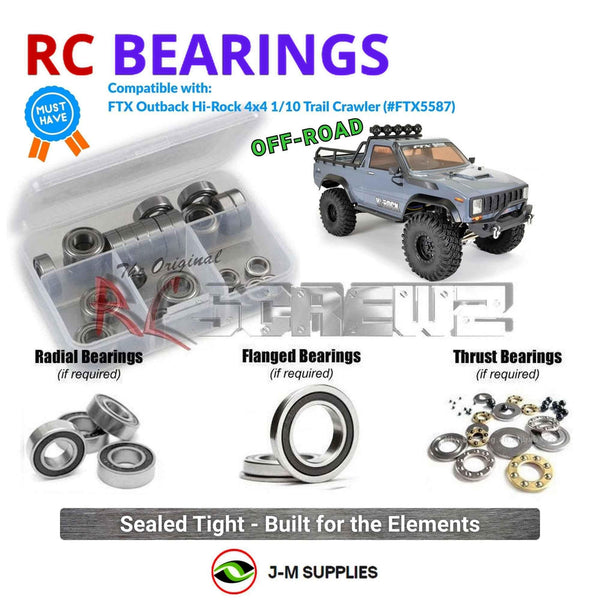 J-M SUPPLIES - RCScrewZ Rubber Shielded Bearings ftx028r for FTX Outback Hi-Rock 4x4 Trail Crawler (#FTX5587) | UPG - 