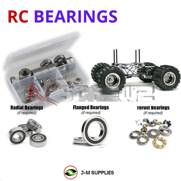 Representative image of an RCScrewZ rubber-sealed bearing kit for GMade Dragoon 1/10 4WD Electric Rock Crawler Truck (GM50200); exact bearing sizes and quantities vary by RC model.