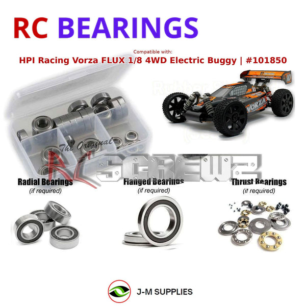 J-M SUPPLIES RC Parts Store - RCScrewZ Rubber Shielded Bearings hpi104r for HPI Vorza FLUX 1/8 4WD Electric Buggy (#101850) | SET