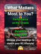 Infographic: 'What Matters Most to You? Performance on the Streets or Durability in the Dirt?' – Guides on selecting bearings to match your RC lifestyle, highlighting the importance of choosing based on whether your focus is speed on paved roads or resilience in off-road conditions - kyo210r