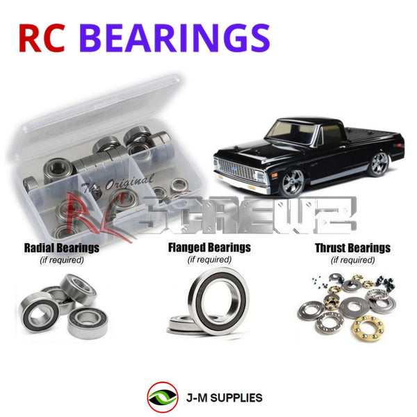 J-M SUPPLIES - RCScrewZ Rubber Shielded Bearings los007r for Losi V100 1972 Chevy C10 1/10 (LOS03034T1/T2) | SET - 
