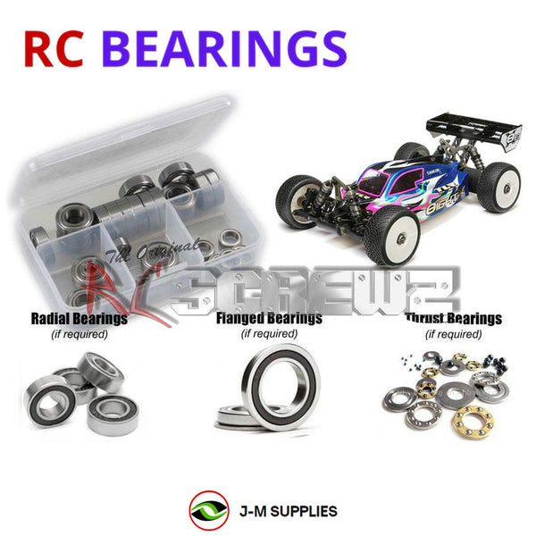 J-M SUPPLIES - RCScrewZ Rubber Shielded Bearings los114r for Losi 8ight XE/Elite TLR03022/04008 RC Car | SET - 