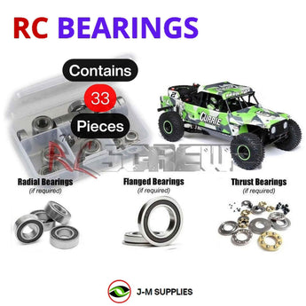 J-M SUPPLIES - RCScrewZ Rubber Shielded Bearings los132r for Losi Hammer Rey U4 4WD 1/10 #LOS03030 Rock Racer | SET - 