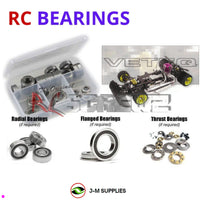 Representative image of an RCScrewZ rubber-sealed bearing kit for Serpent Veteq 1/8 Nitro 4WD On-Road Race Car (901000); exact bearing sizes and quantities vary by RC model.