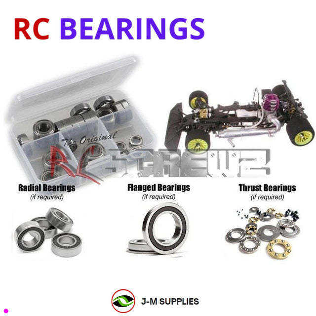 RCScrewZ Rubber Shielded Bearing Kit ser009r for Serpent Veteq 02 1/8 Nitro 4WD On-Road Race Car (#901001) | SET