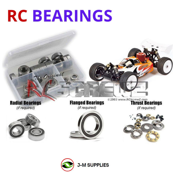 Representative image of an RCScrewZ rubber-sealed bearing kit for Serpent Cobra 2.2 Buggy SER600015; exact bearing sizes and quantities vary by RC model.