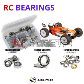 Representative image of an RCScrewZ rubber-sealed bearing kit for Serpent Cobra-TE 1/8th EP Truggy (SER600033); exact bearing sizes and quantities vary by RC model.