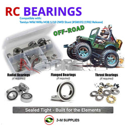 J-M SUPPLIES - RCScrewZ Rubber Shielded Bearings tam222r for Tamiya Wild Willy M38 2WD(#58035) (1982 Release) | SET - 