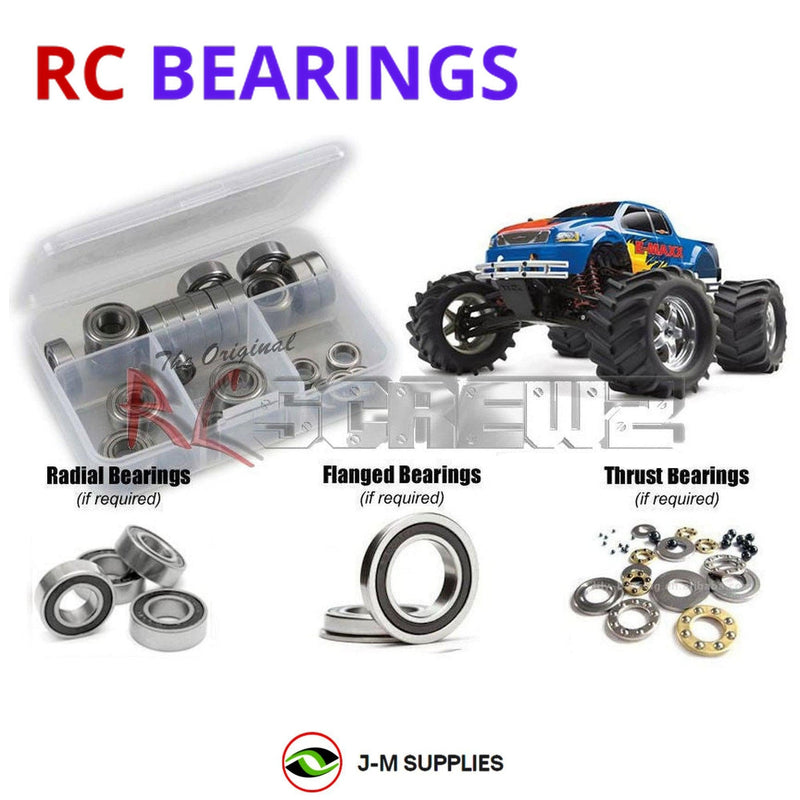 J-M SUPPLIES - RCScrewZ Rubber Shielded Bearings tra002r for Traxxas E-Maxx 1/10 Elec (#3903/3906) Monster | PRO - 