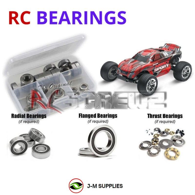 J-M SUPPLIES - RCScrewZ Rubber Shielded Bearings tra083r for Traxxas Nitro Sport 1/10 2WD Truck (#45104) | PRO - 