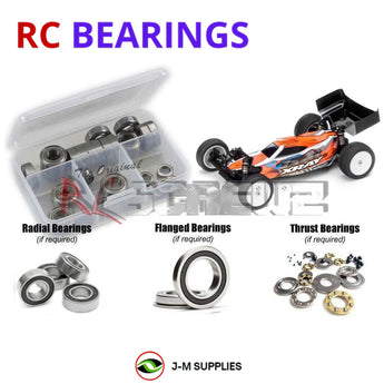 Representative image of an RCScrewZ rubber-sealed bearing kit for XRAY XB2 2022 1/10 2WD Carpet/Dirt Buggy #320011 / #320012; exact bearing sizes and quantities vary by RC model.