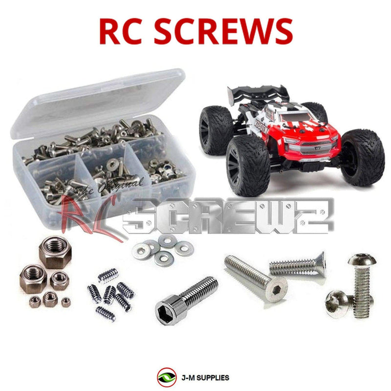 J-M SUPPLIES - RCScrewZ Stainless Screw Kit ara018 for Arrma Kraton 4x4 3s/4s 1/10th MT (#102690) | PRO - 