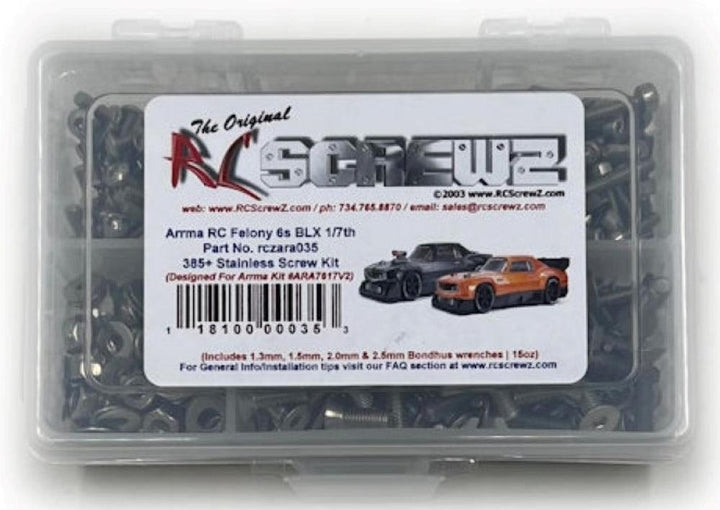 J-M SUPPLIES - RCScrewZ Stainless Screw Kit ara035 for Arrma Felony 6S BLX 1/7 ARA7617V2 | PRO - ara035