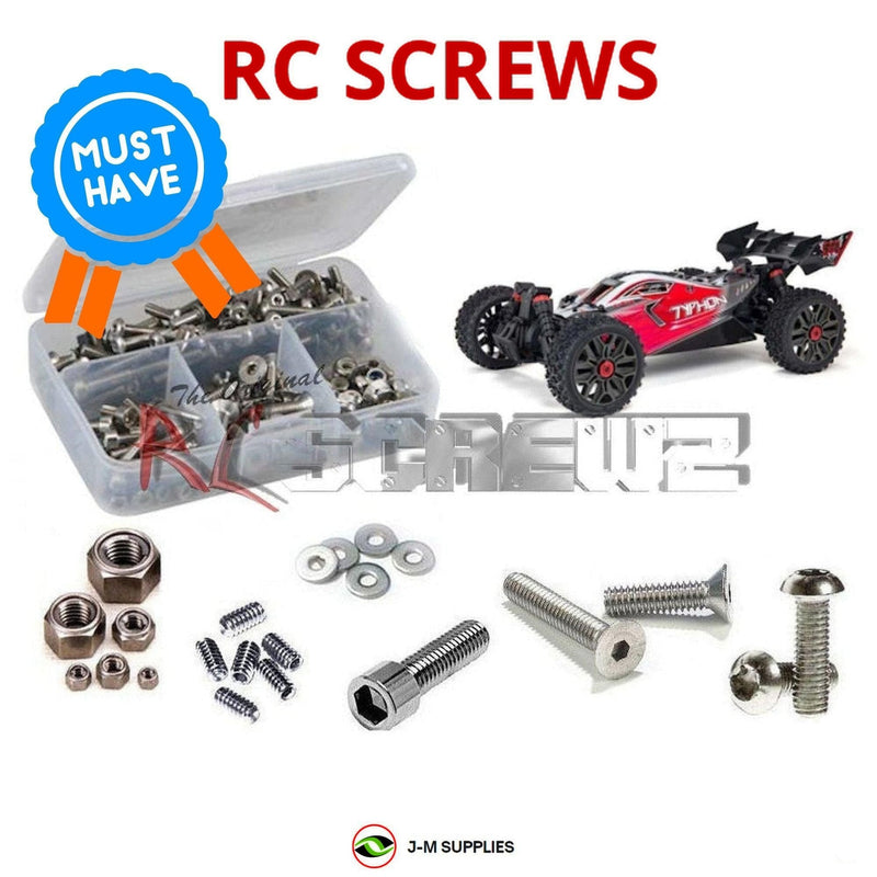 J-M SUPPLIES - RCScrewZ Stainless Screw Kit ara039 for Arrma RC Typhon 3s 4x4 V3 #ARA4306V3 RC Car | RCX - 