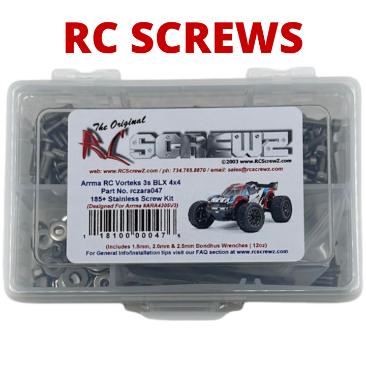 J-M SUPPLIES - RCScrewZ Stainless Screw Kit ara047 for Arrma Vorteks 3s BLX 4x4 1/10 #ARA4305V3 RC Car | RCX - ara047