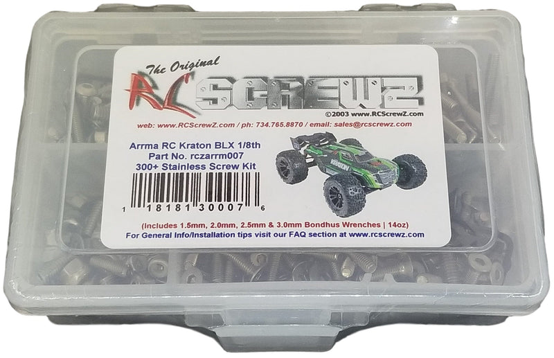 RCScrewZ Stainless Steel Screw Kit arrm007 for ARRMA Kraton 6S BLX V1 1/8 Electric 4WD Brushless Monster Truck (AR106005, 106005) | SET