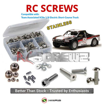 J-M SUPPLIES RC Parts Store - RCScrewZ Stainless Screw Kit ass037 for Team Associated SC8e 1/8 Electric Short-Course Truck | UPG