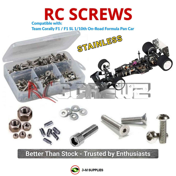 J-M SUPPLIES RC Parts Store - RCScrewZ Stainless Screw Kit cor006 for Team Corally F1 / F1 SL 1/10th Formula Pan Car | RCX